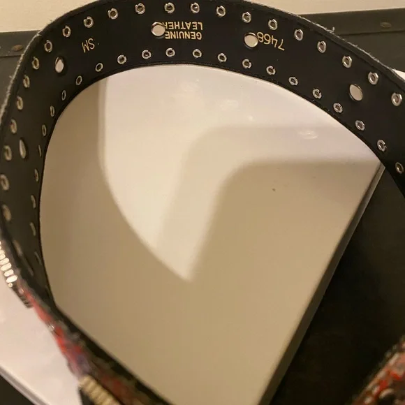 Colorful Rhinestones Embellished Western Cowgirl Festive Belt/Silver Buckle